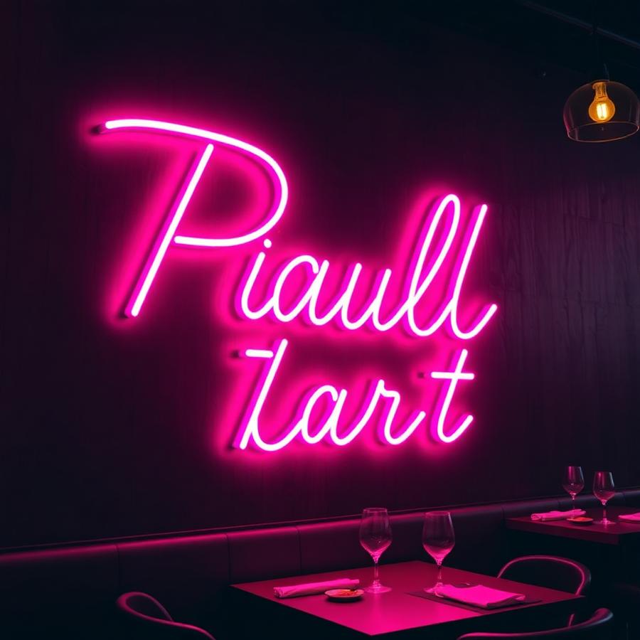 LED Neon Schriftzug im Restaurant